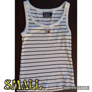 American Living black & white striped tank top Small